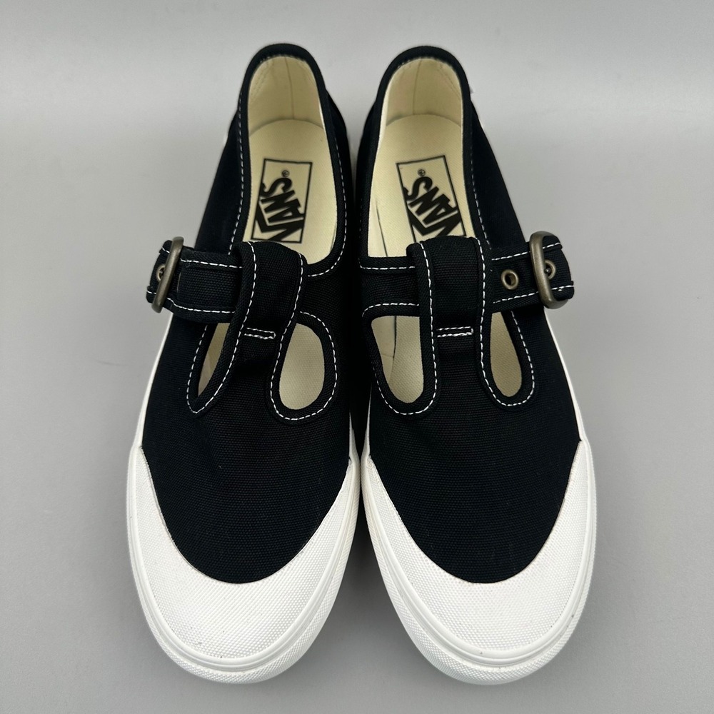 Vans Style 93 Mary Jane Women Size 8 Black White Canvas Buckle Shoes NEW - Picture 3 of 6